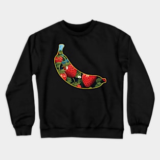 Banana Shape Strawberries Design Crewneck Sweatshirt